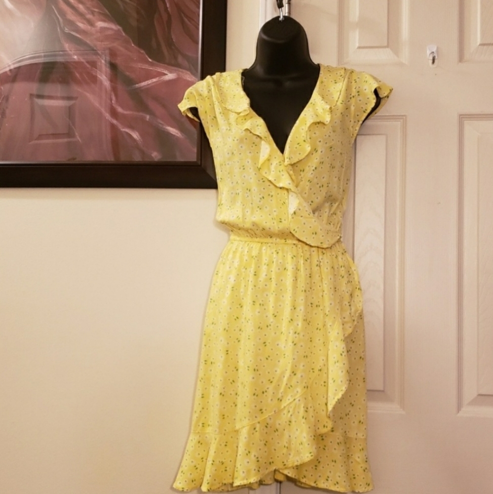 Arizona Floral Ruffled Yellow Dress - Picture 6 of 6